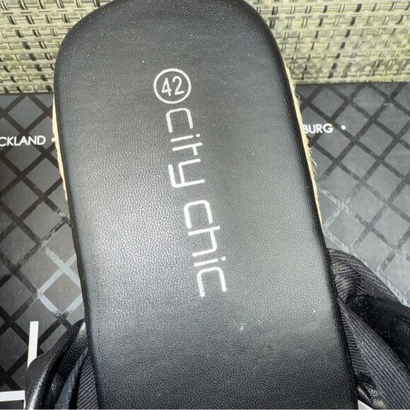 City Chic NWT Roxy Platform Sandals Black Braided Size 11W  11 Wide - Picture 8 of 11